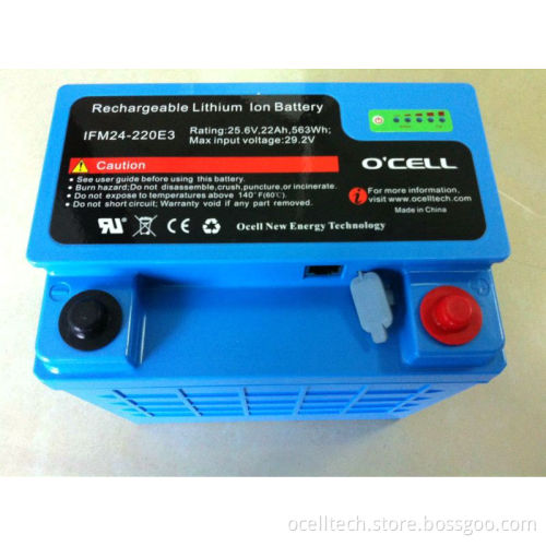 Bule Lithium LiFePO4 24 Volt 22Ah Battery Pack with SMBus protocal